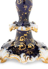 A Russian Kornilov Factory Porcelain Candlestick