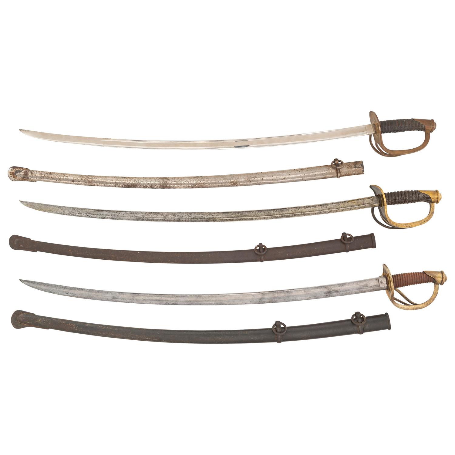 Lot of 3 US Swords Including : M1860 Light Cavalry and M1840