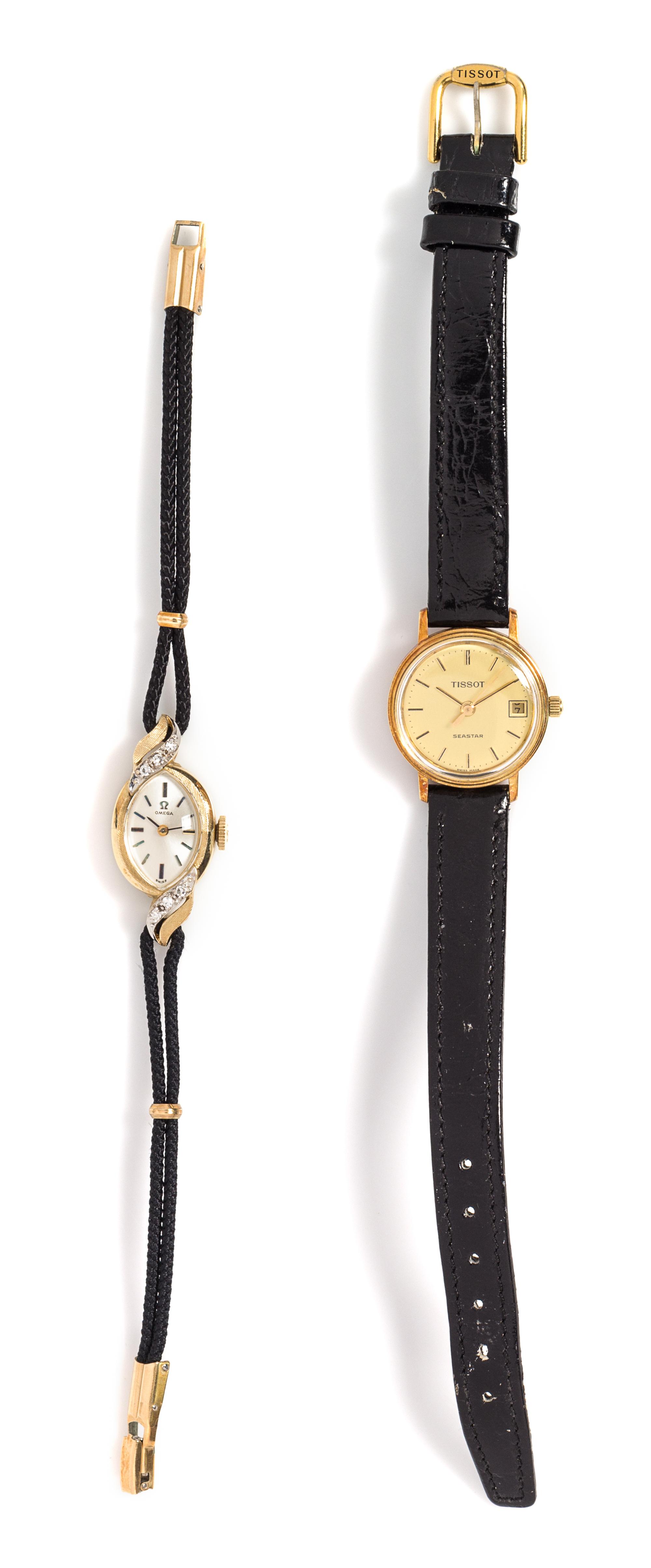 A 14 Karat Yellow Gold Seastar Wristwatch, Tissot, 15.10 dwts.