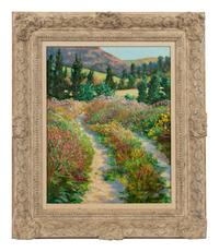 Two Works: Lowland Pathway, Wyoming and Flowers with Ginger Jar