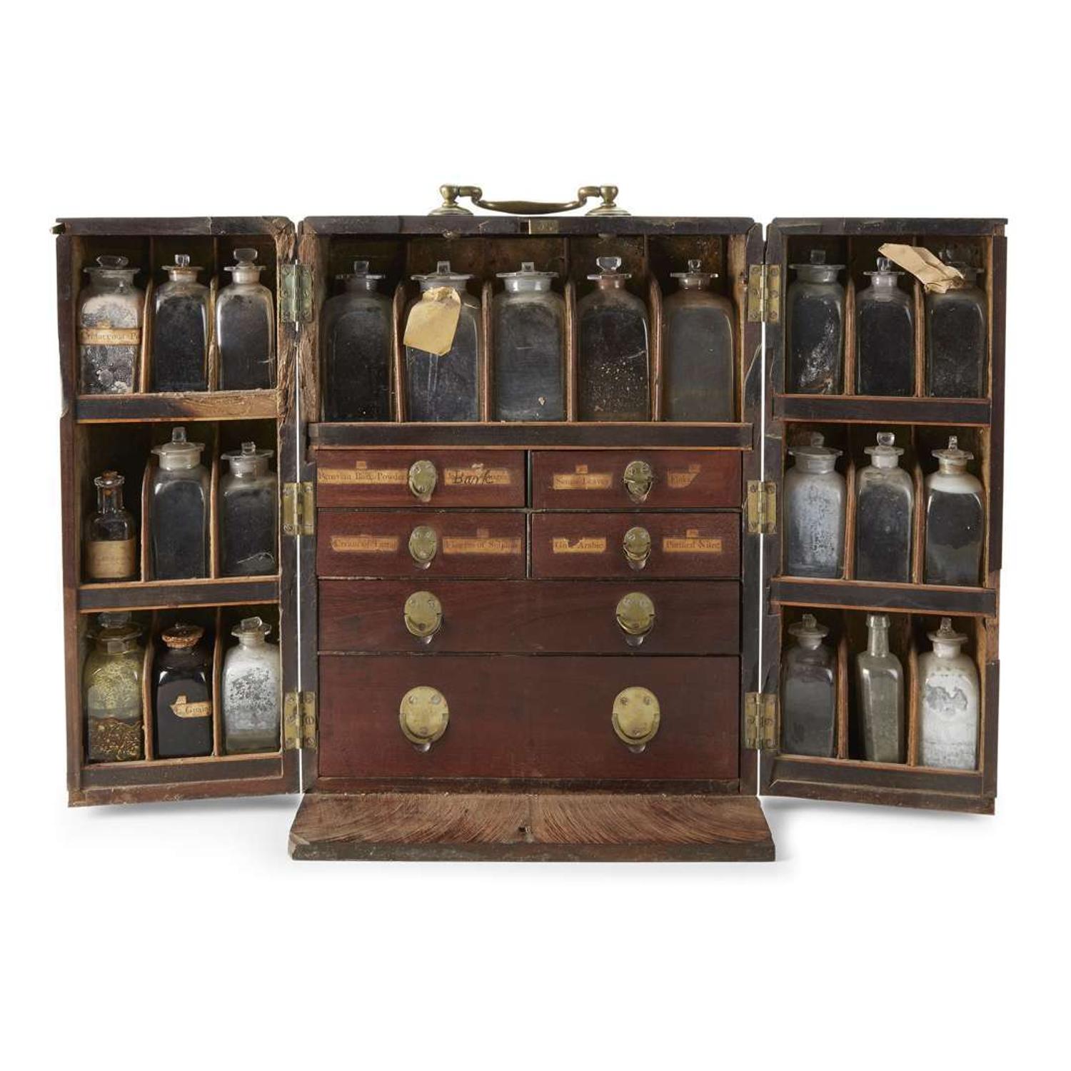 Mahogany medicine chest Reece & Co., London, England, early 19th century