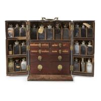 Mahogany medicine chest Reece & Co., London, England, early 19th century