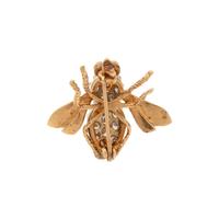 YELLOW GOLD, DIAMOND AND EMERALD BEE BROOCH