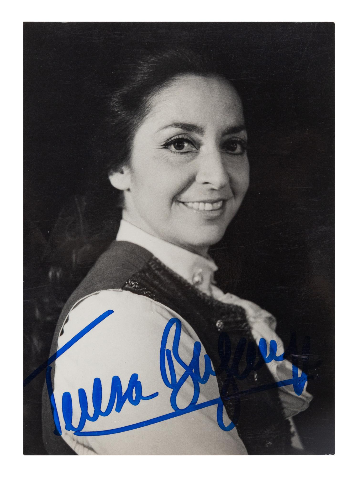 [20TH-CENTURY OPERA SINGERS]. A group of 7 photographs of opera singers from the 1950s-1960s, most signed, comprising images of:
