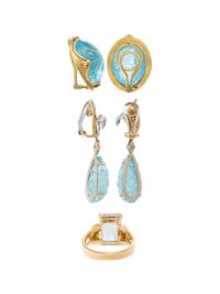 COLLECTION OF BLUE TOPAZ JEWELRY