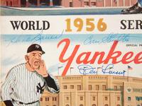 A Group of Two Signed Autograph New York Yankees vs. Brooklyn Dodgers 1956 World Series Programs Including Don Larsen (Perfect Game)