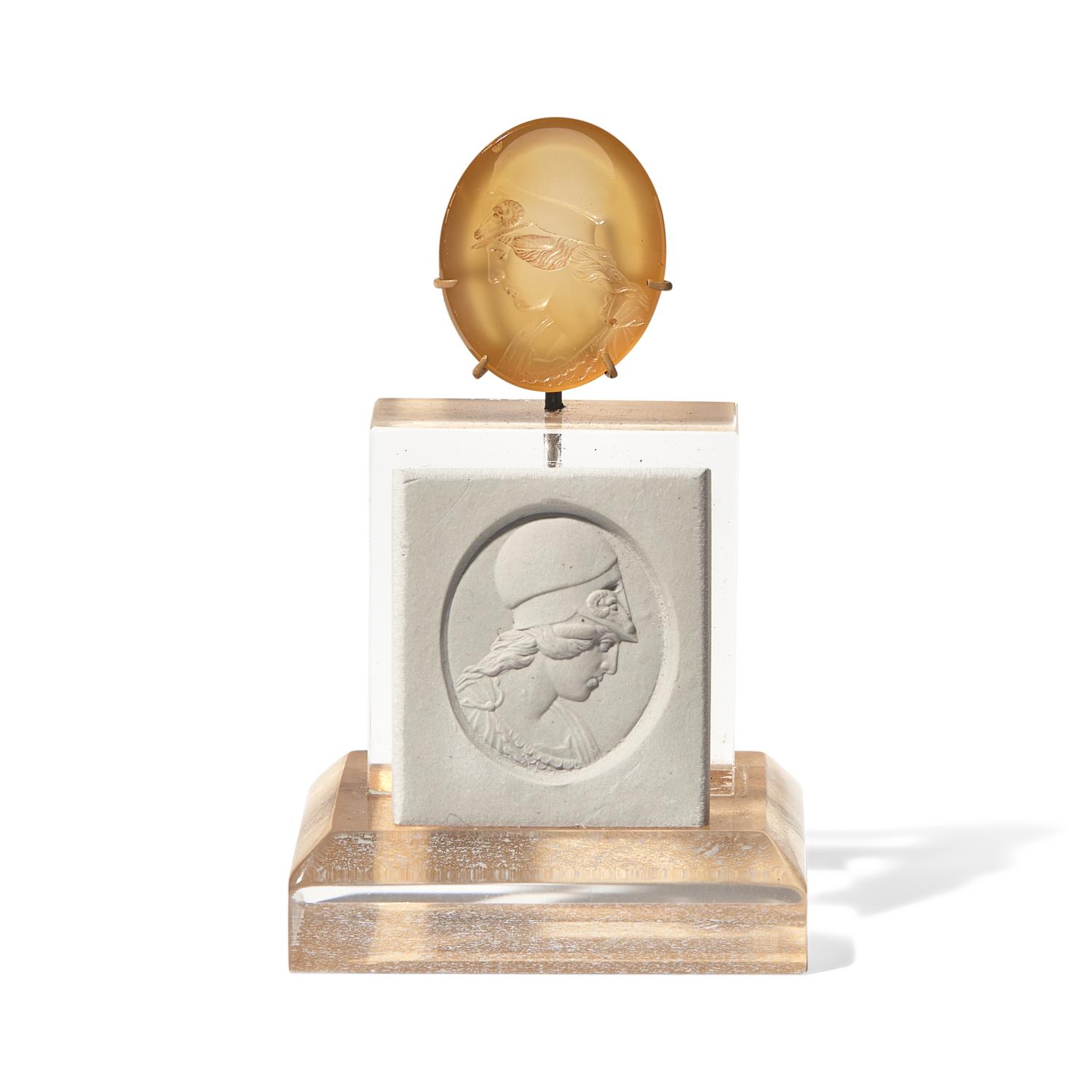 A Neoclassical Agate Intaglio with Athena Promachos