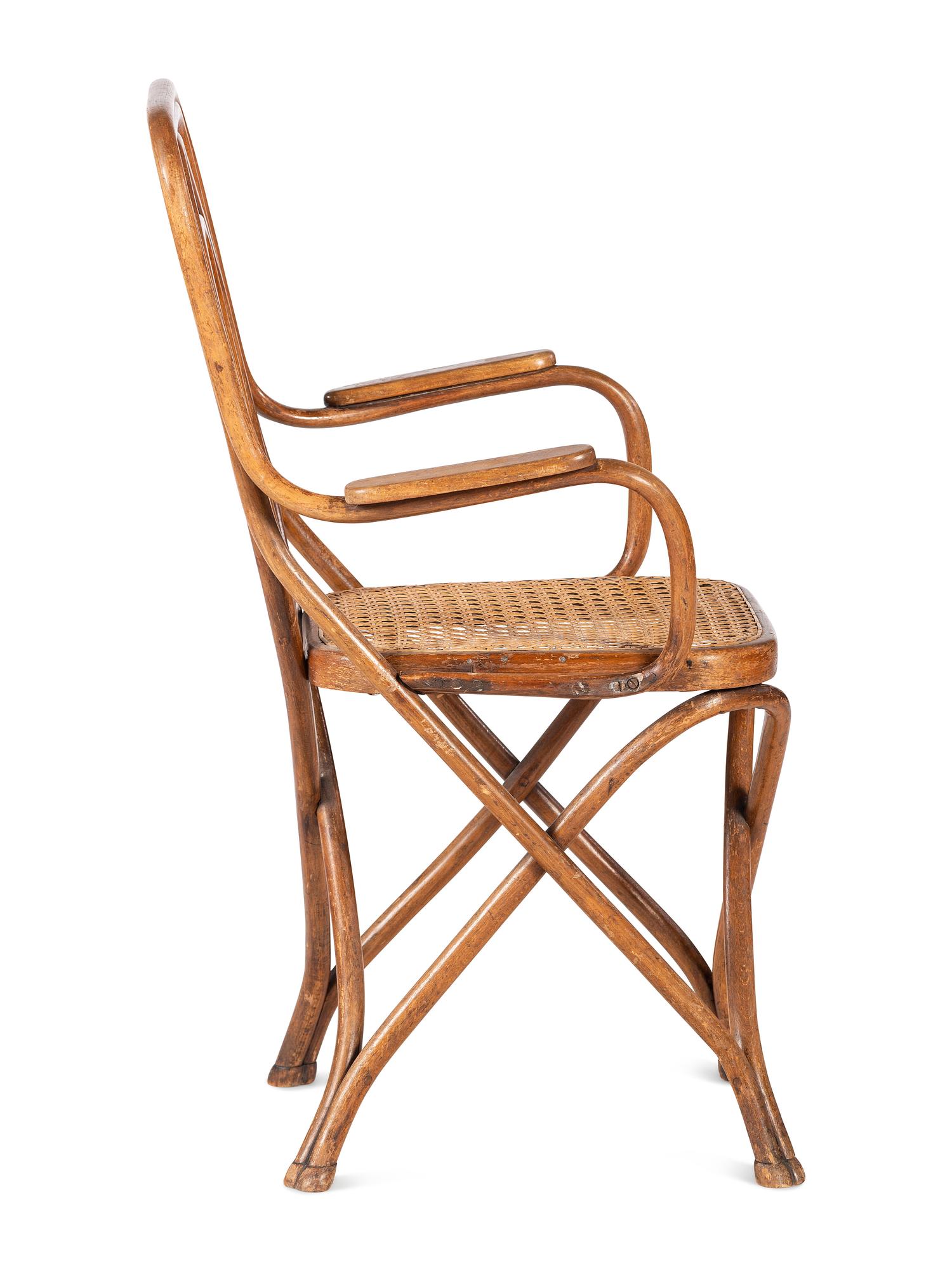 A Beech Bentwood Armchair, Likely Designed by August Thonet