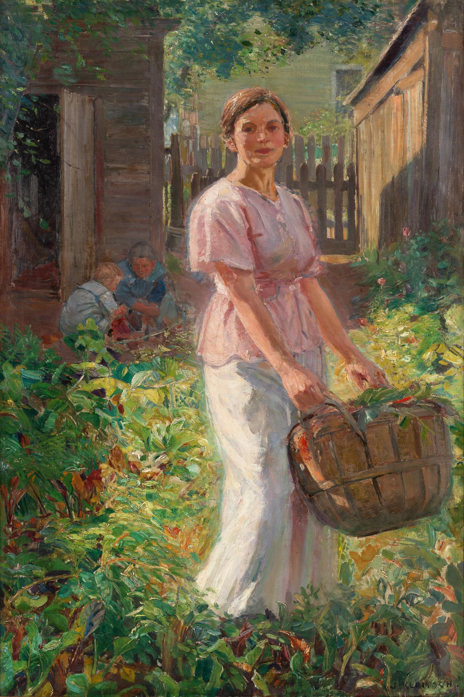 The Artist's Wife and Son in a Garden