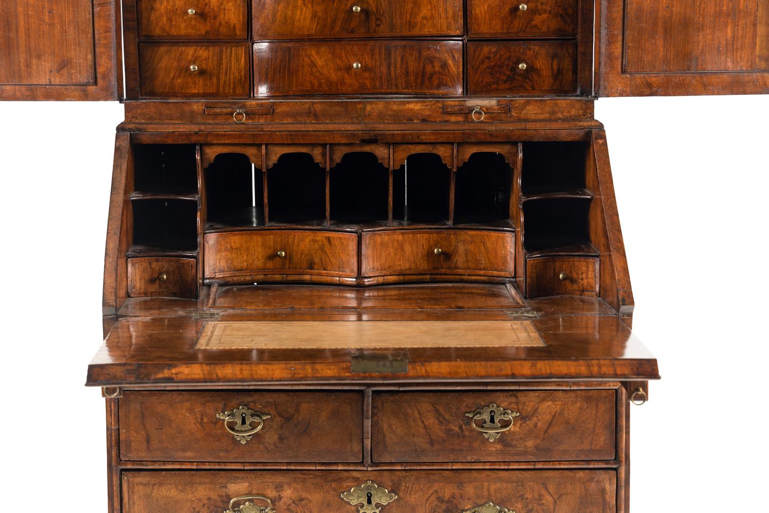 A Queen Anne Walnut Bureau Cabinet