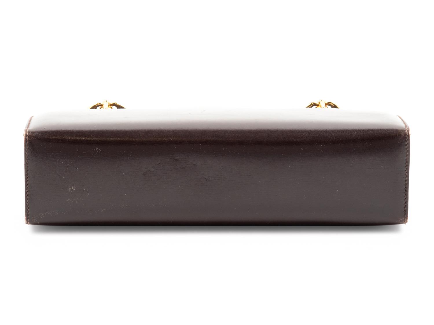Gucci Brown Leather Shoulder Frame Bag, 1970-80s