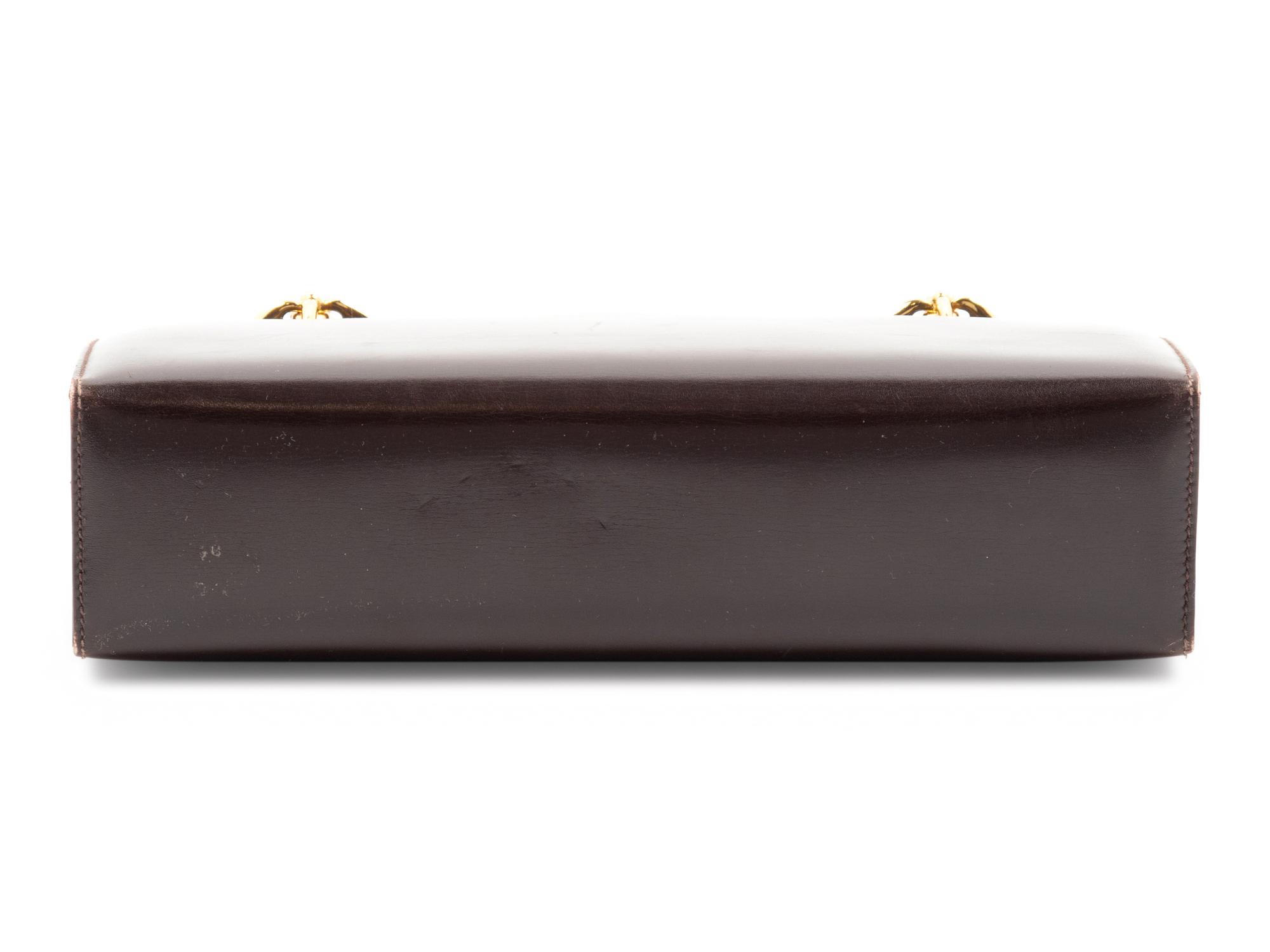 Gucci Brown Leather Shoulder Frame Bag, 1970-80s