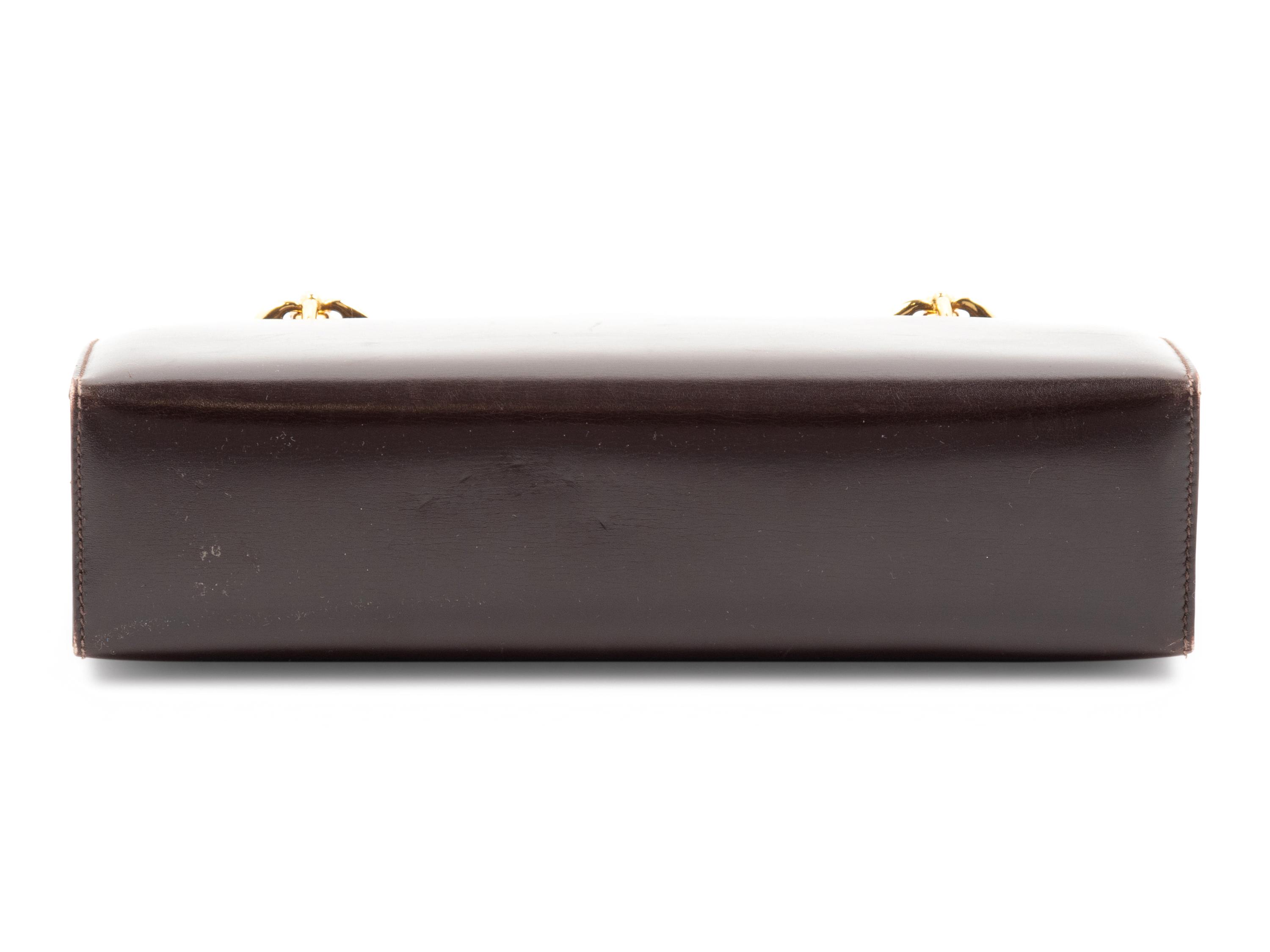 Gucci Brown Leather Shoulder Frame Bag, 1970-80s