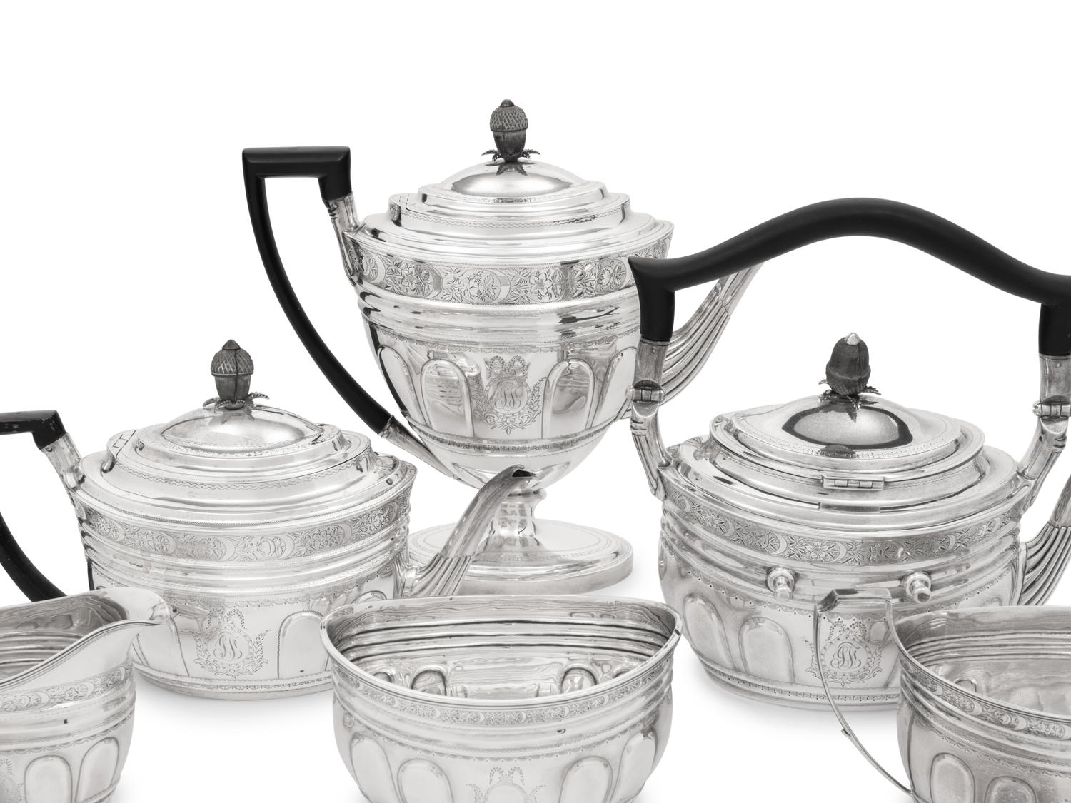 A George III Silver Four-Piece Tea and Coffee Service