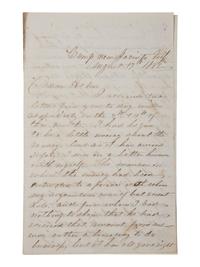 [CIVIL WAR]. 3 war-date letters, highlighted by ALS from Captain William H. Silsby, 10th Iowa Infantry, discussing the arming of formerly enslaved African Americans. Camp near Jacinto, MS, 17 August 1862.