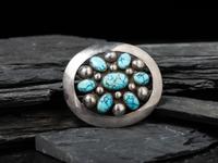 Southwestern-style Turquoise and Sterling Silver Pin / Brooch