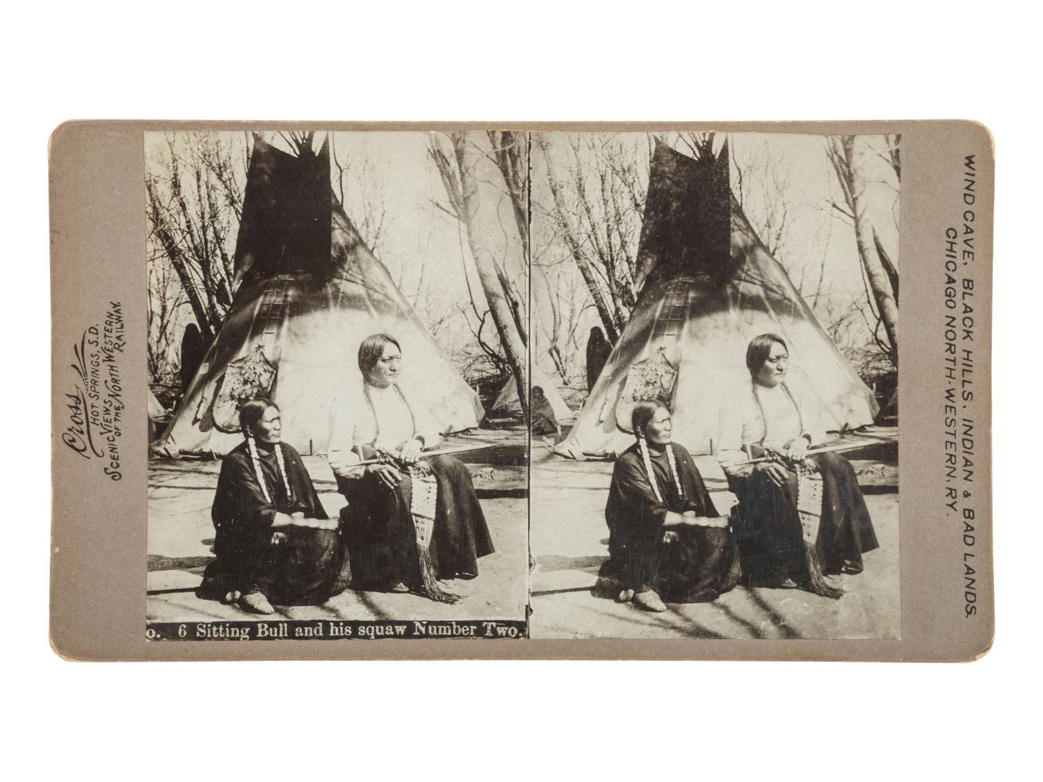 [NATIVE AMERICANS]. 2 photographs of Sitting Bull, incl. examples by FISKE and CROSS.