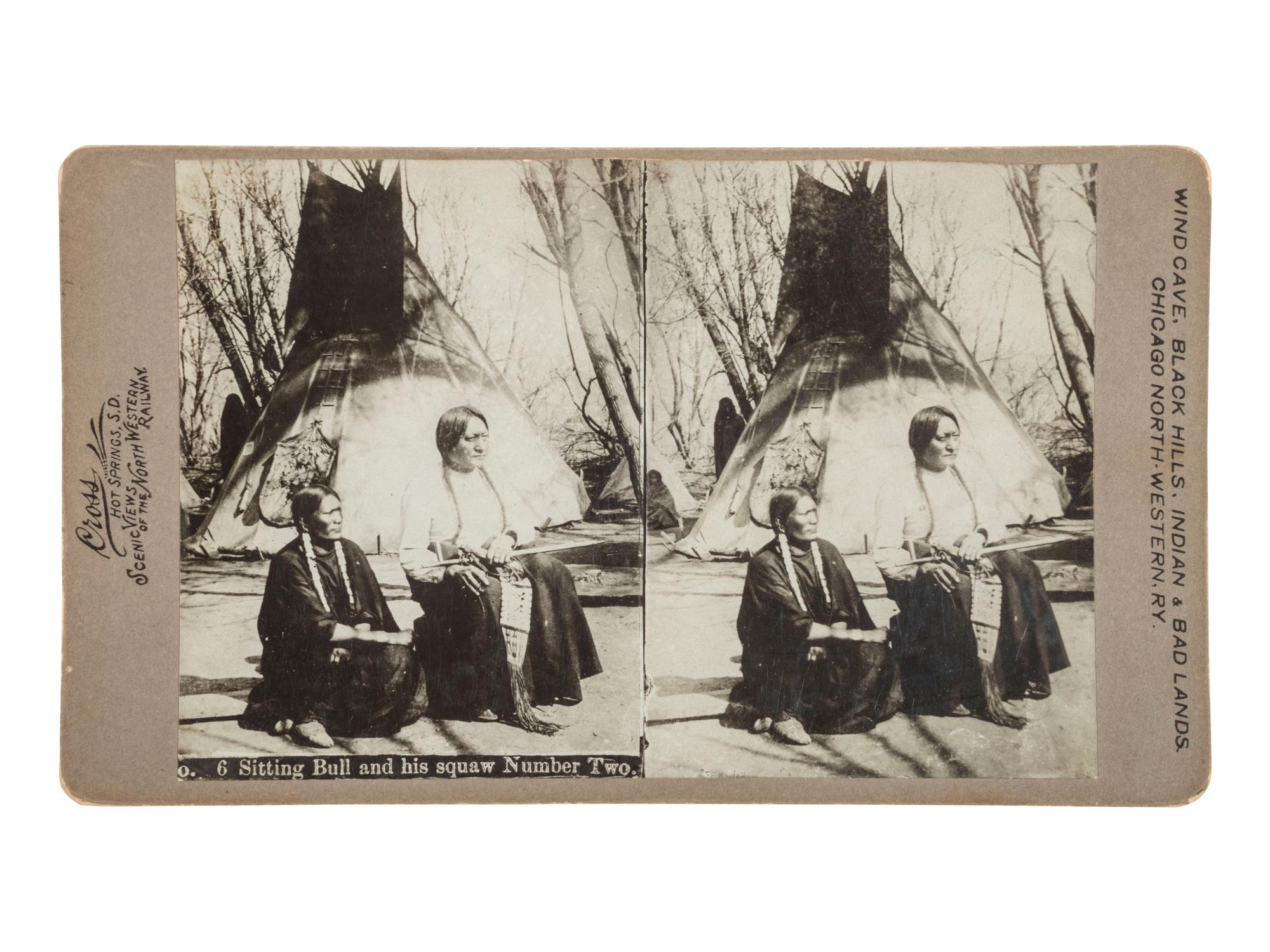[NATIVE AMERICANS]. 2 photographs of Sitting Bull, incl. examples by FISKE and CROSS.