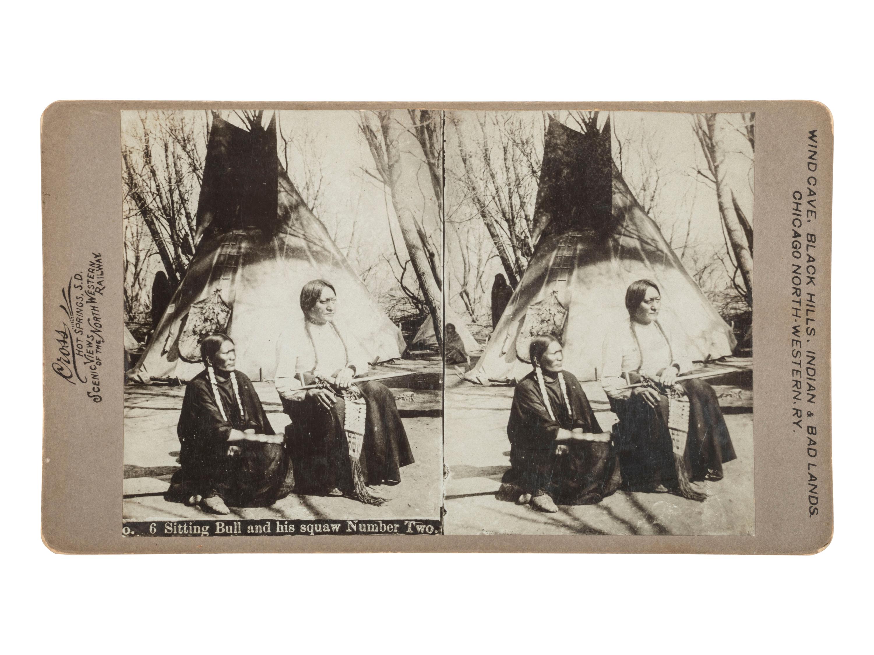 [NATIVE AMERICANS]. 2 photographs of Sitting Bull, incl. examples by FISKE and CROSS.