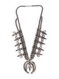 Navajo Silver Squash Blossom Necklace