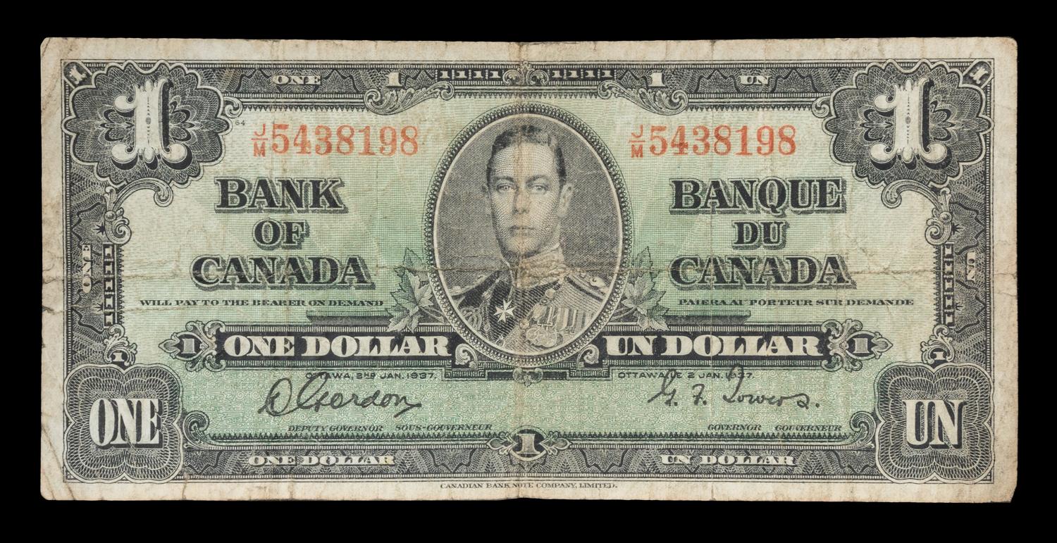 A Bank of Canada 1937 $1 Note