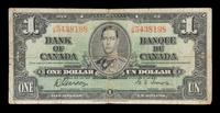 A Bank of Canada 1937 $1 Note