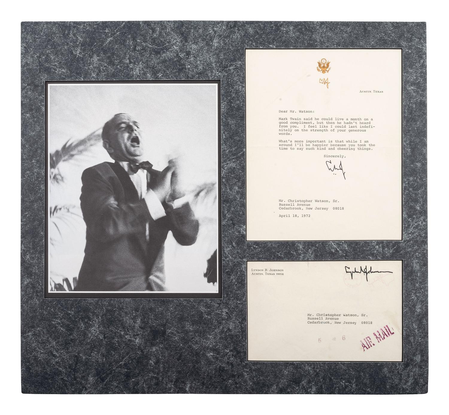 JOHNSON, Lyndon B. (1908-1973). Letters signed ("Lyndon B. Johnson"), most as Senate Majority Whip.