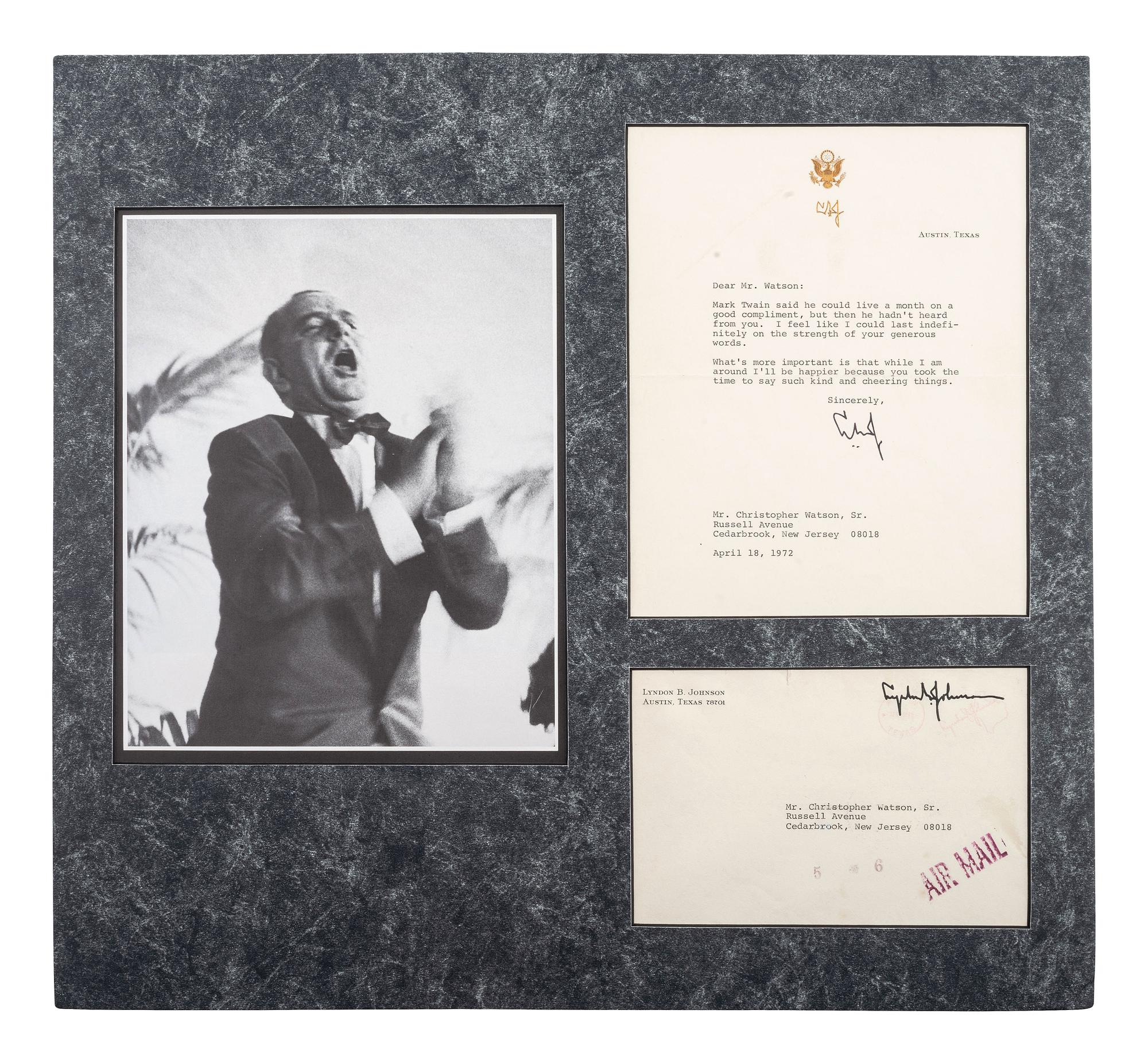 JOHNSON, Lyndon B. (1908-1973). Letters signed ("Lyndon B. Johnson"), most as Senate Majority Whip.