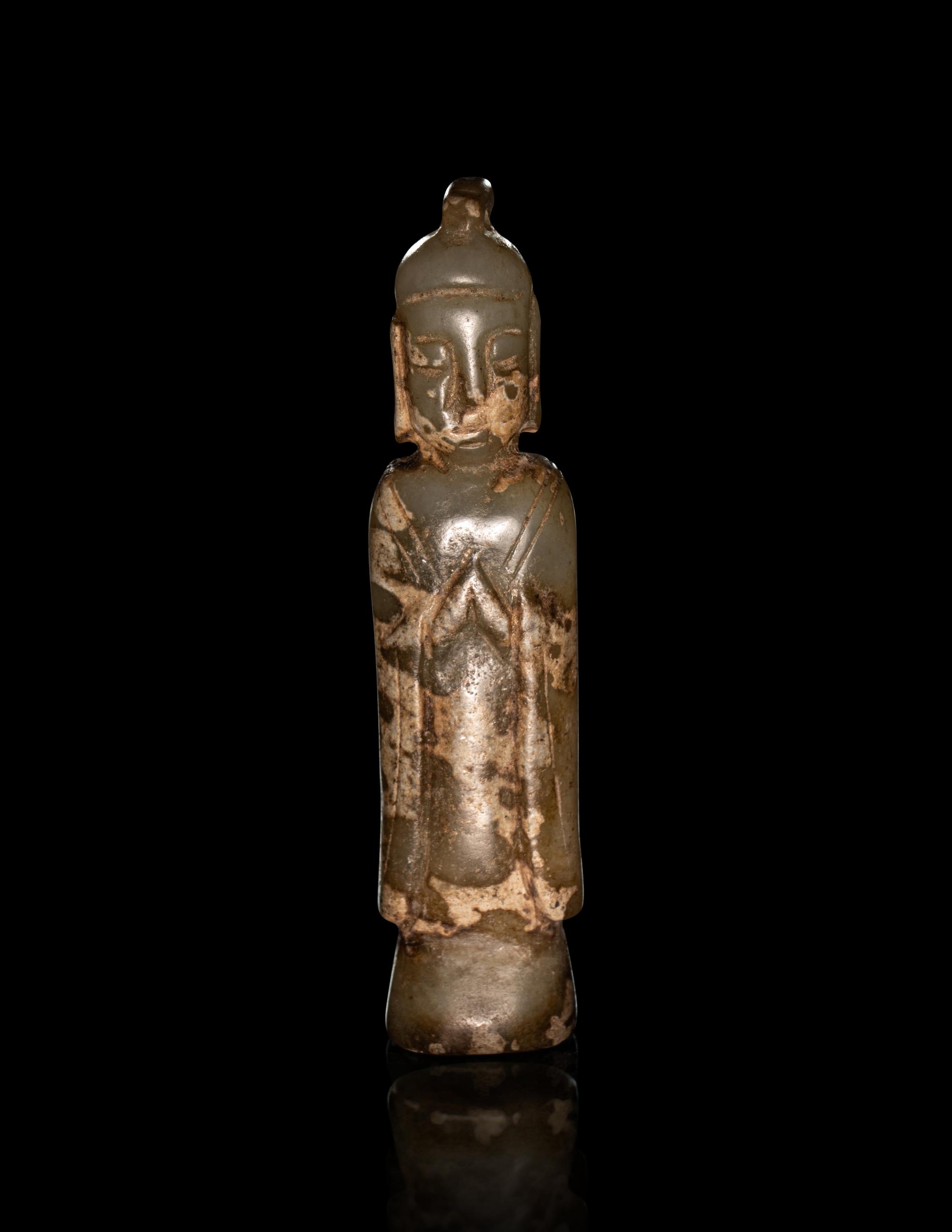 Three Chinese Carved Jade Figures