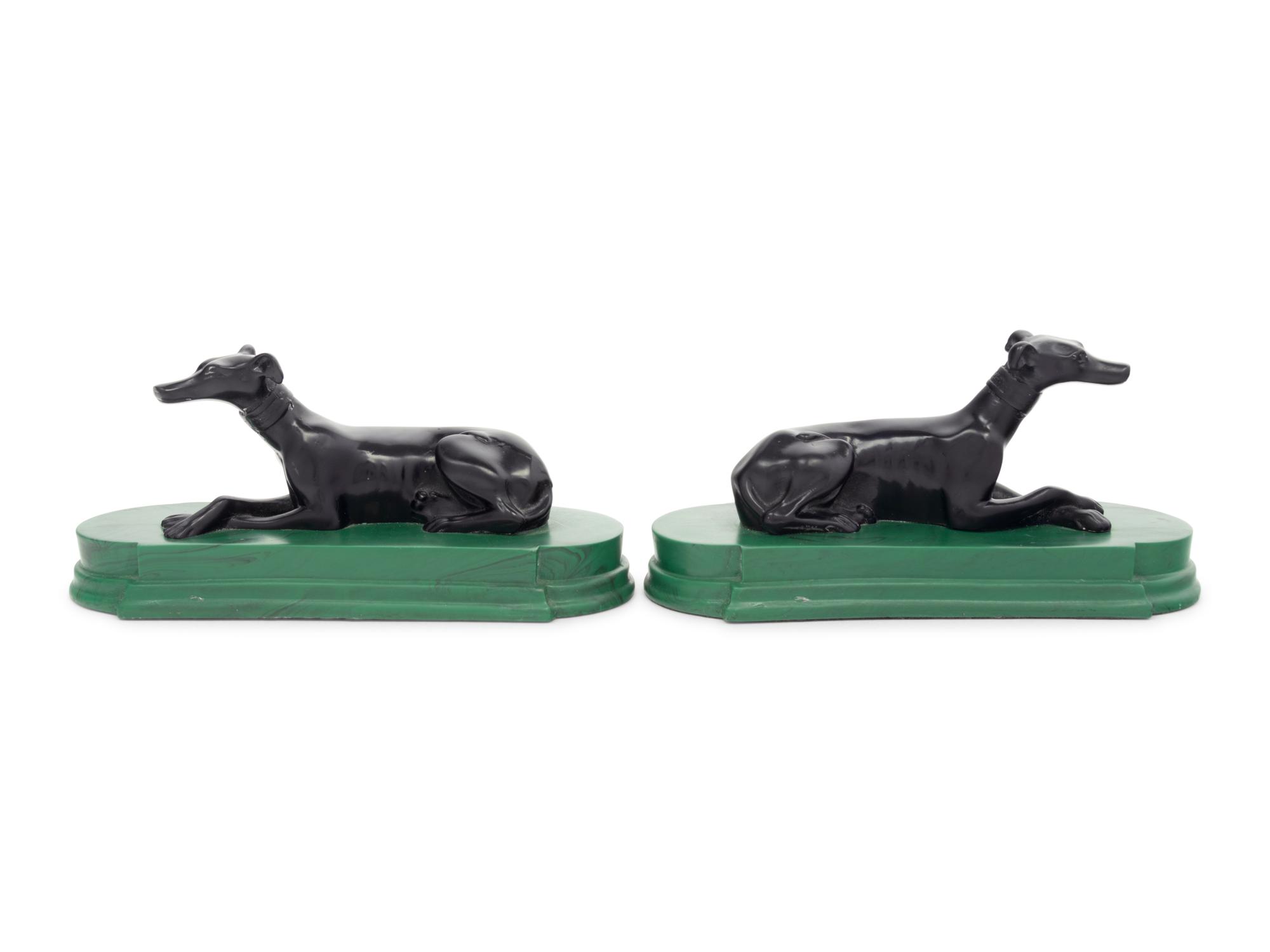 A Pair of Resin Greyhounds