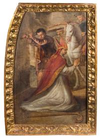 Continental School, (18th/19th Century), The Persecution and Martyrdom of St. Denis (triptych)