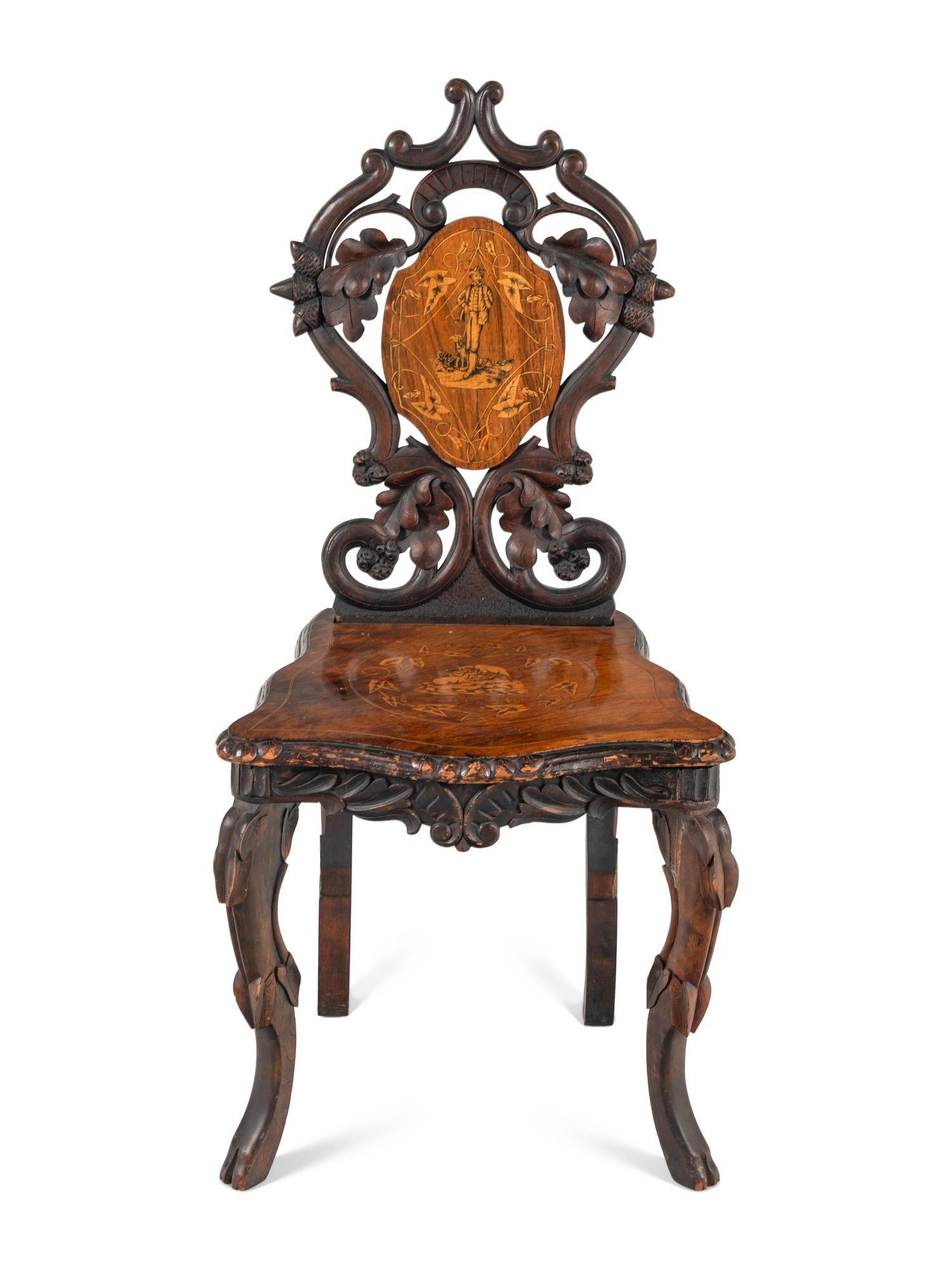 A Black Forest Carved Musical Chair