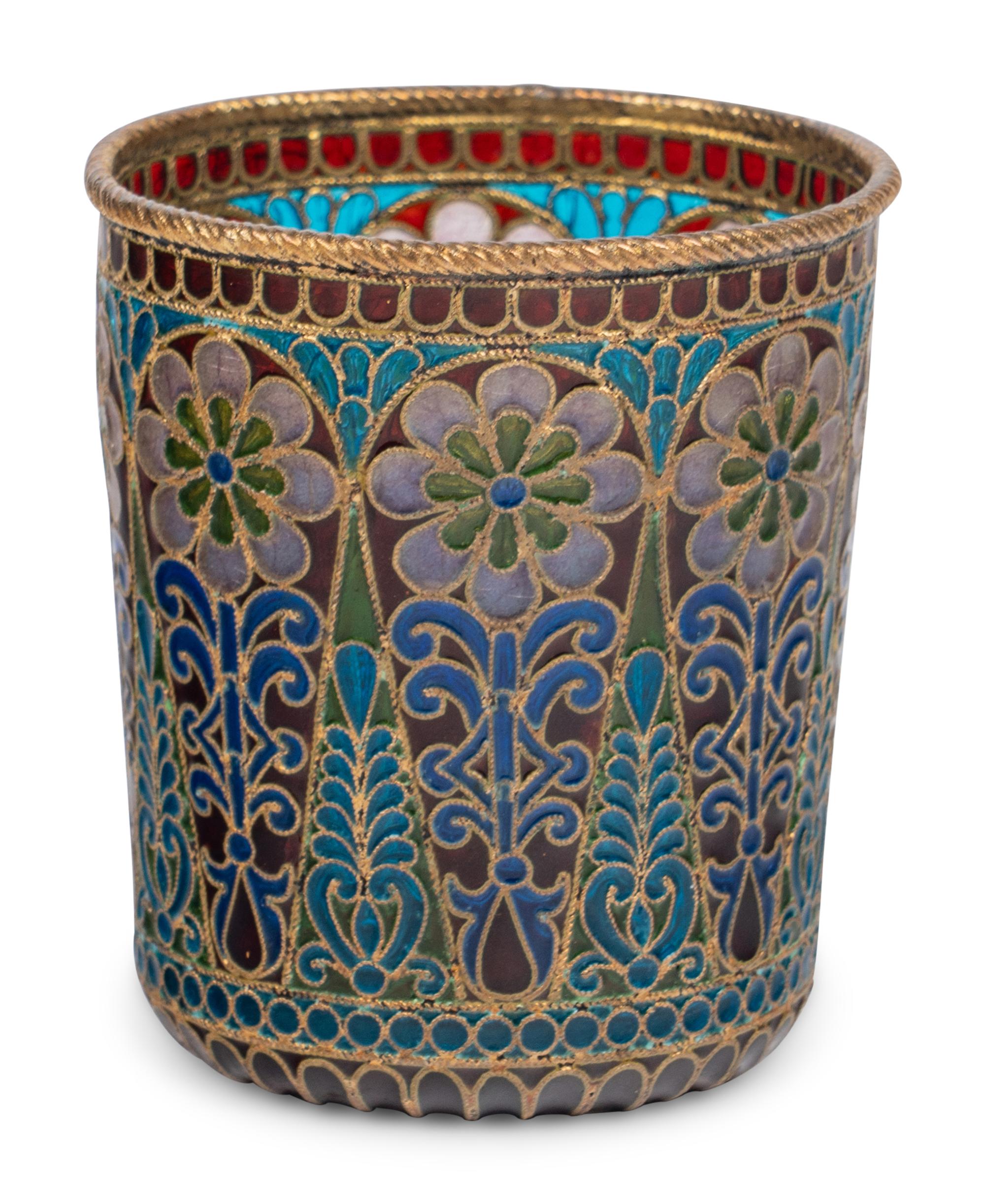 A Russian Plique-à-Jour Enameled Beaker