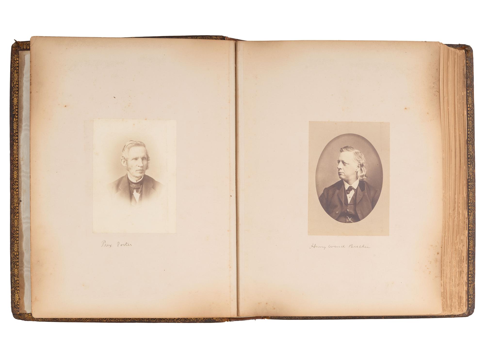 [EARLY PHOTOGRAPHY - AFRICAN AMERICANA]. Yale College, 1872 . Album containing photographs of faculty, students, and staff, highlighted by 5 portraits of African American subjects.