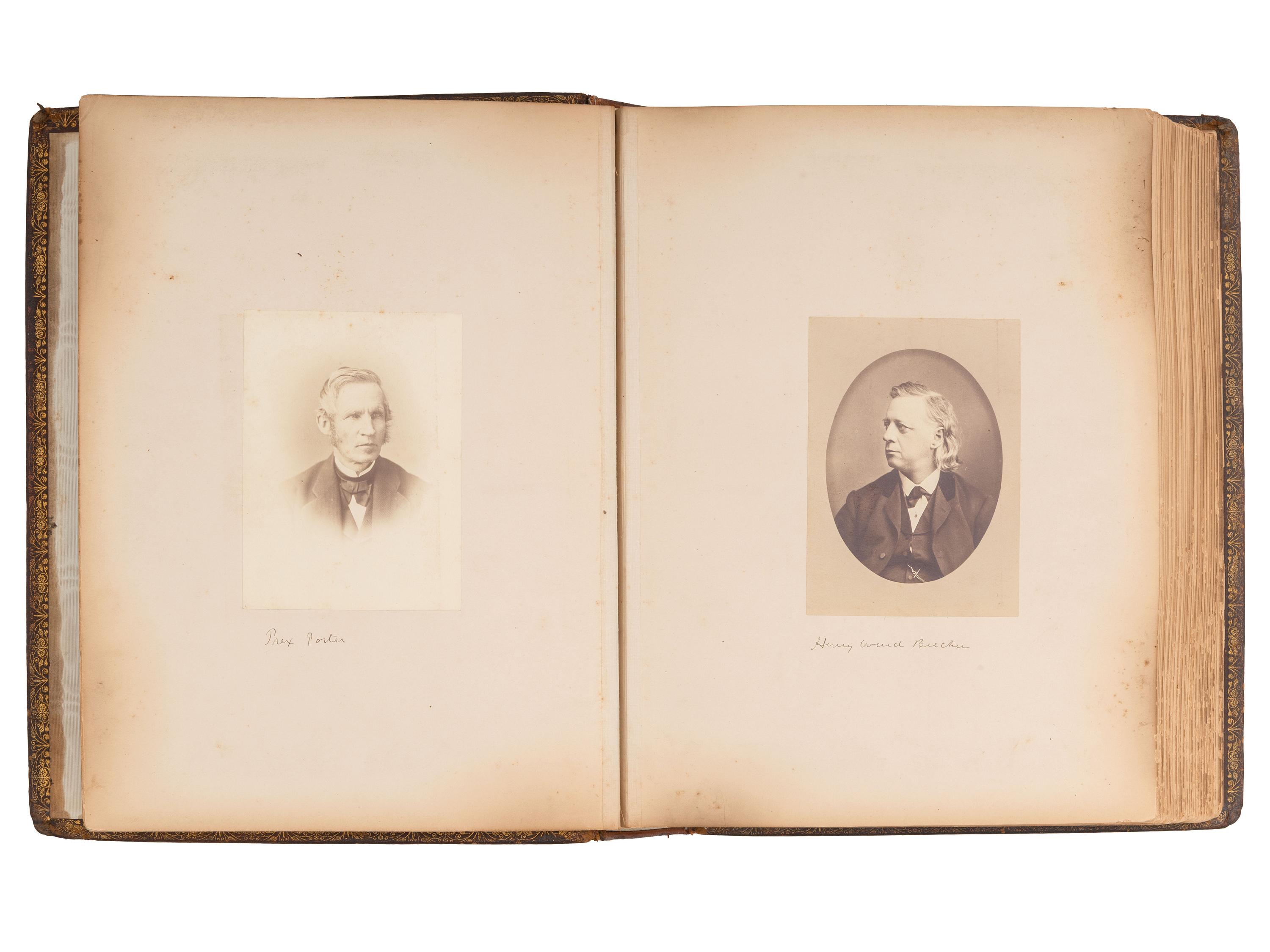 [EARLY PHOTOGRAPHY - AFRICAN AMERICANA]. Yale College, 1872 . Album containing photographs of faculty, students, and staff, highlighted by 5 portraits of African American subjects.