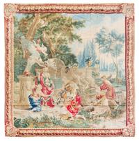A Flemish Wool Allegorical Tapestry 10 feet 10 inches x 10 feet 10 inches. — BRUSSELS, CIRCA 1750