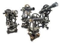 A Group of Four Black Lacquered Theodolites Length of longest scope 11 1/2 inches. — 19TH CENTURY AND LATER