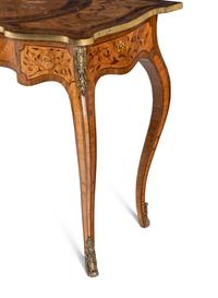 A George III Rosewood, Satinwood and Marquetry Side Table