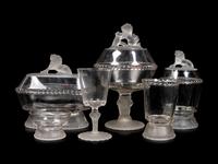 A Gillinder and Sons Lion Pattern Glass Service