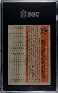 A 1958 Topps Mickey Mantle All Star Baseball Card No. 487 (SGC 5 EX)