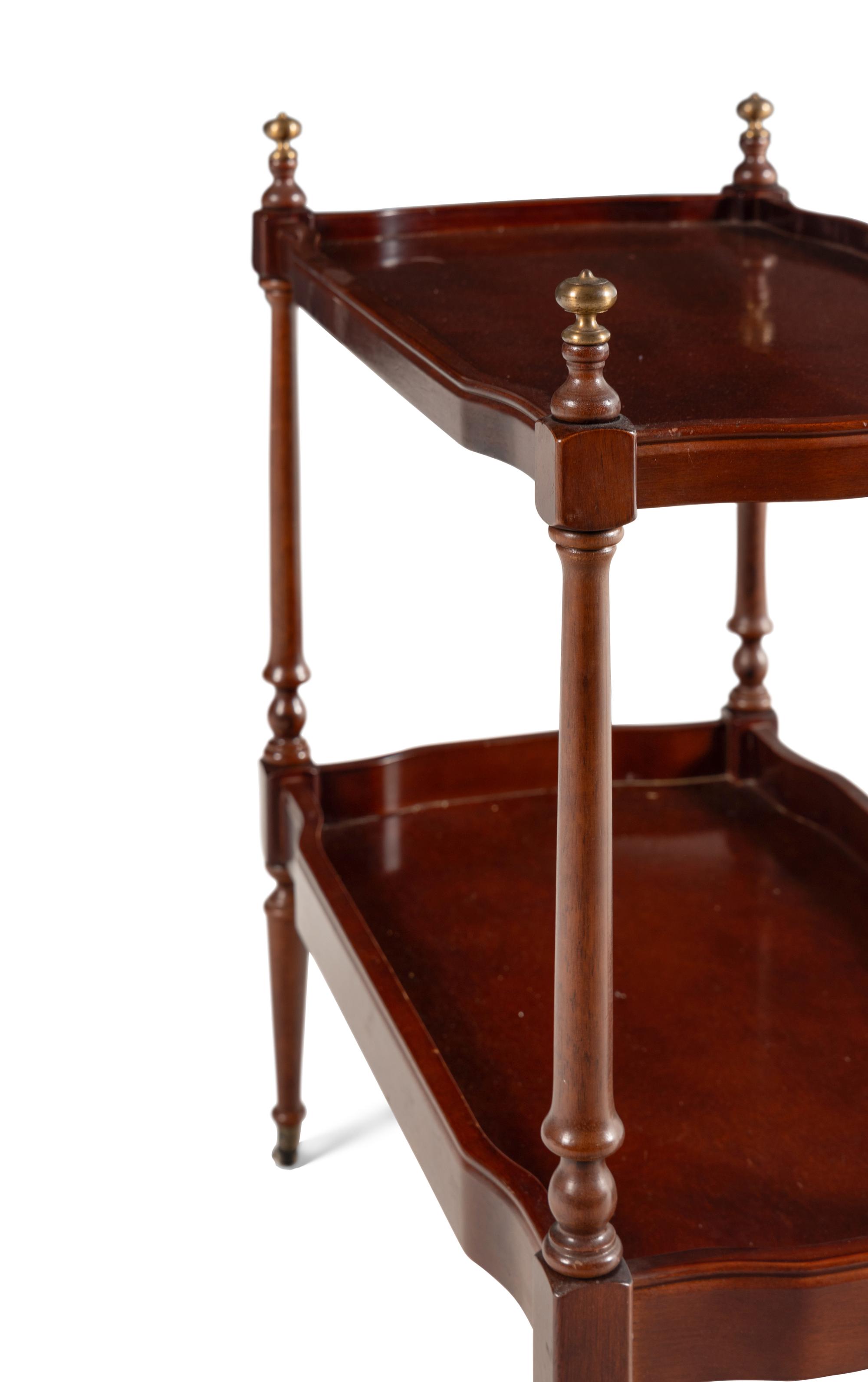 A George III Style Mahogany Two-Tiered Side Table