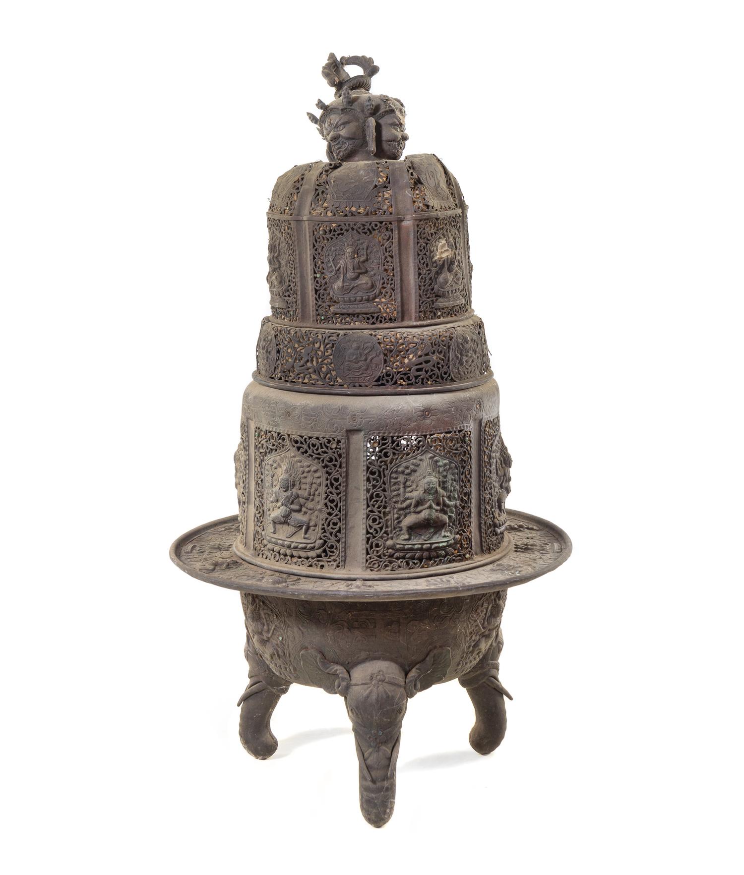 A Large Japanese Bronze Incense Burner