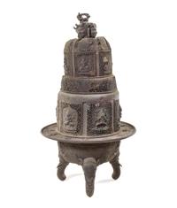A Large Japanese Bronze Incense Burner