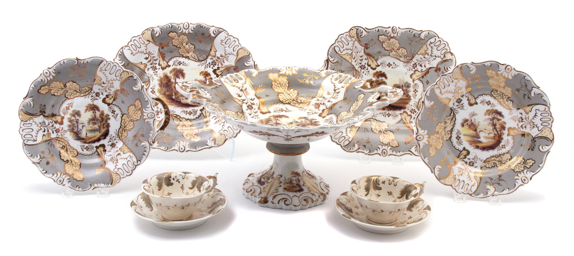 An English Porcelain Part Dessert Service