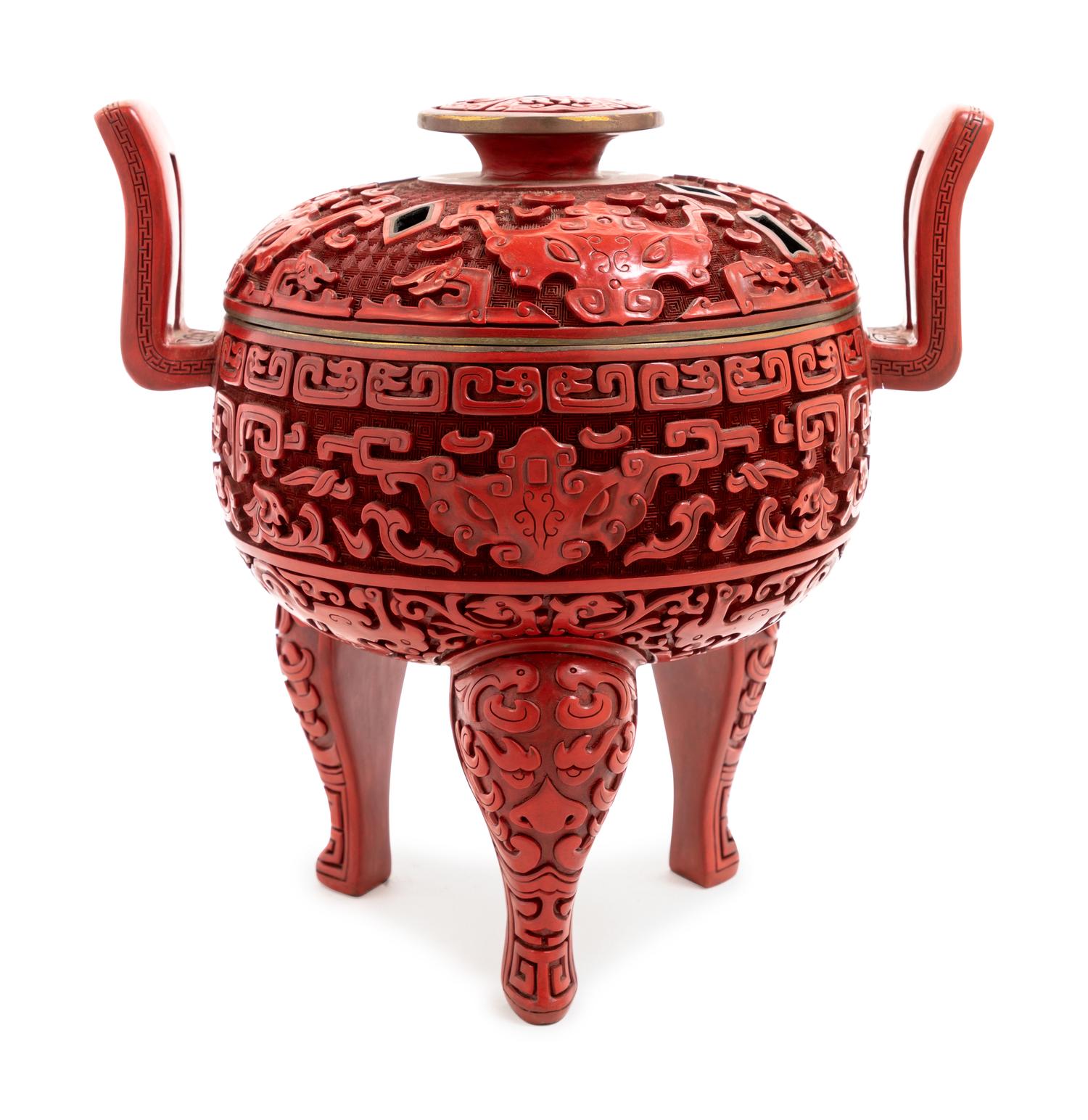 A Chinese Red Lacquer Censer