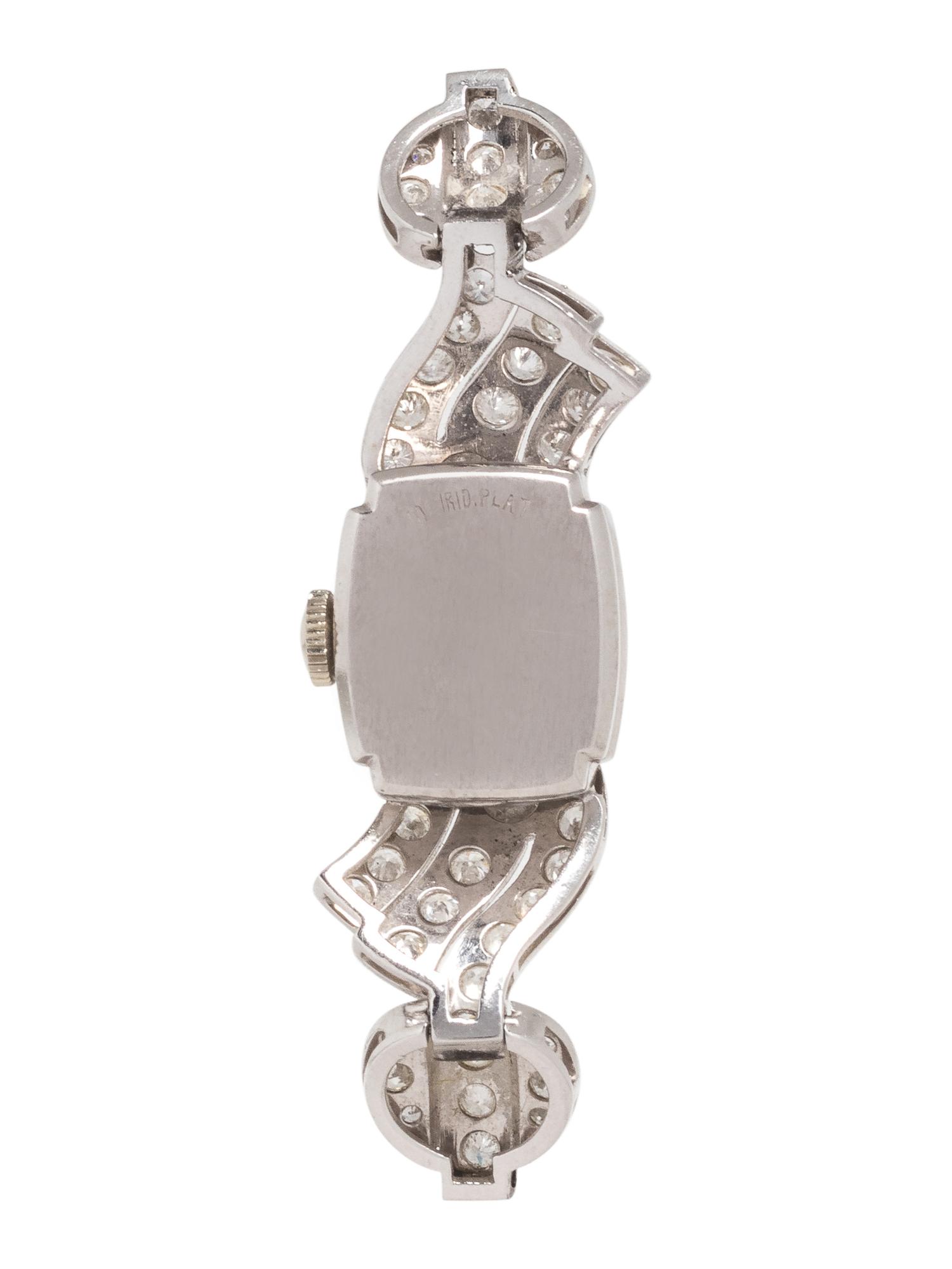 HAMILTON, PLATINUM AND DIAMOND WRISTWATCH