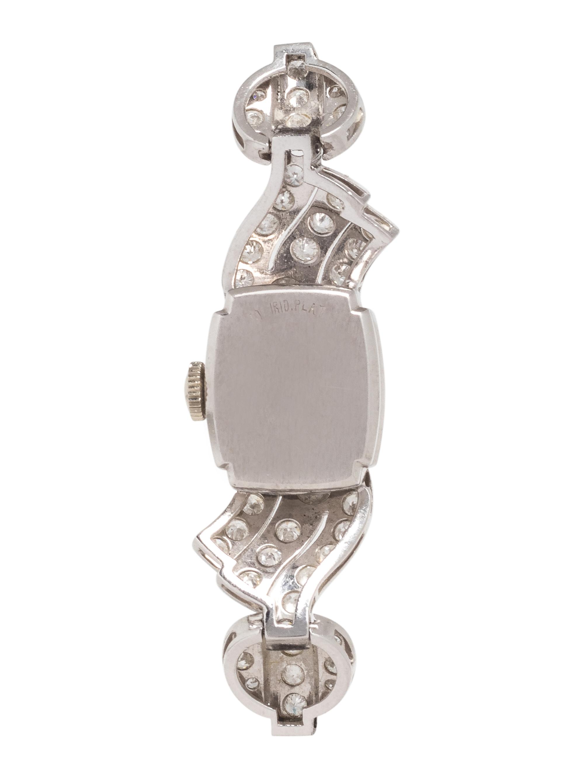 HAMILTON, PLATINUM AND DIAMOND WRISTWATCH