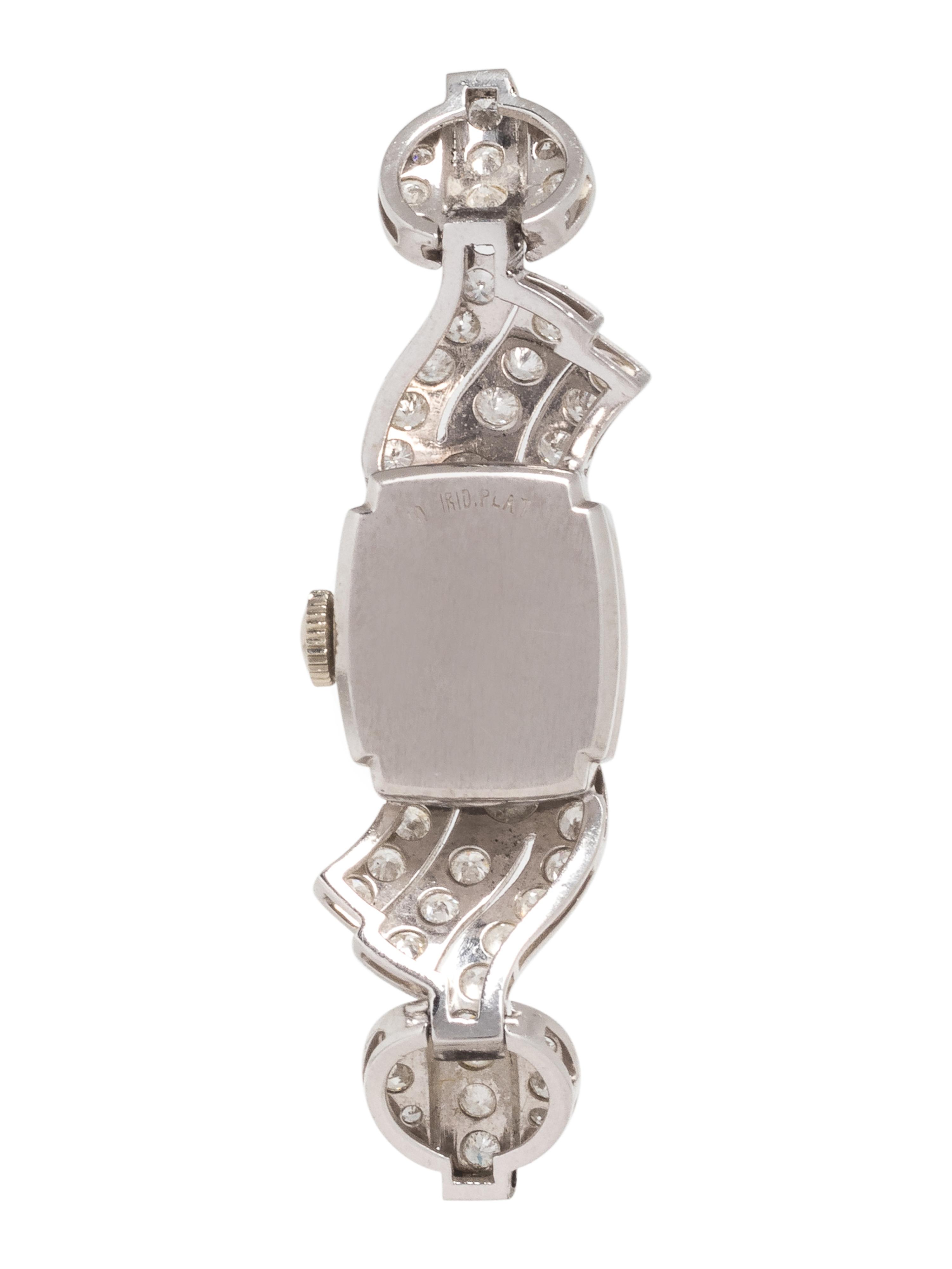 HAMILTON, PLATINUM AND DIAMOND WRISTWATCH
