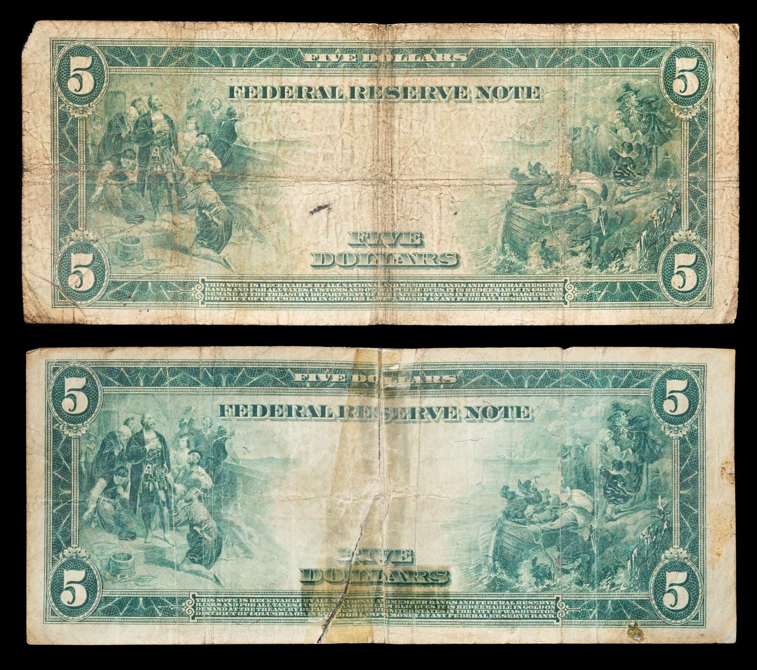 Two United States Series 1914 $5 Federal Reserve Notes