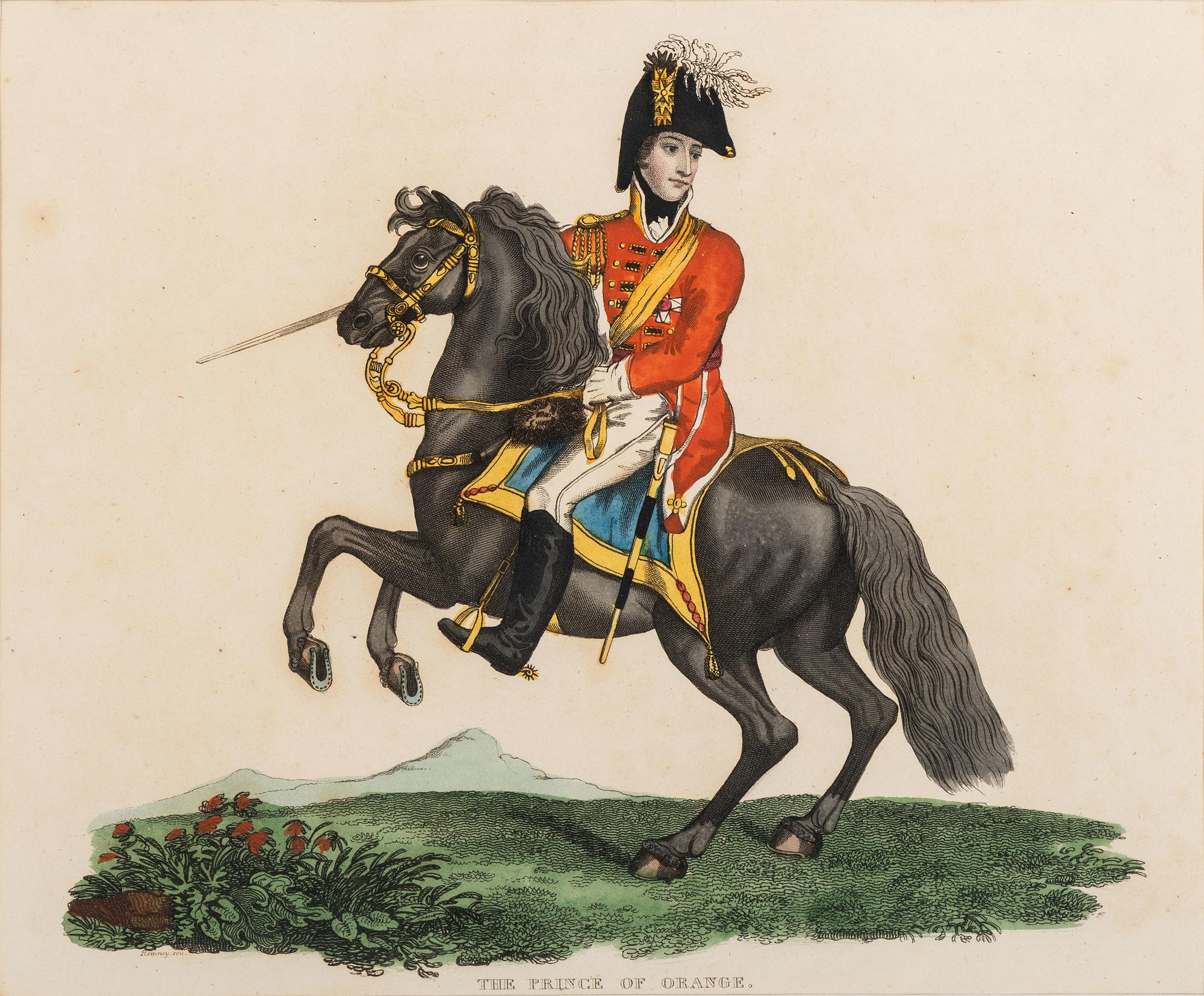 Six Hand-Colored Engravings of Napoleonic Wars Commanders